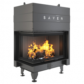 Камінна топка SAVEN Energy кутова ліва Up 75х50х47L Black (15,1 kW) ECO 