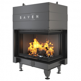 Камінна топка SAVEN Energy кутова права Up 75х50х47R Black (15,1 kW) ECO 